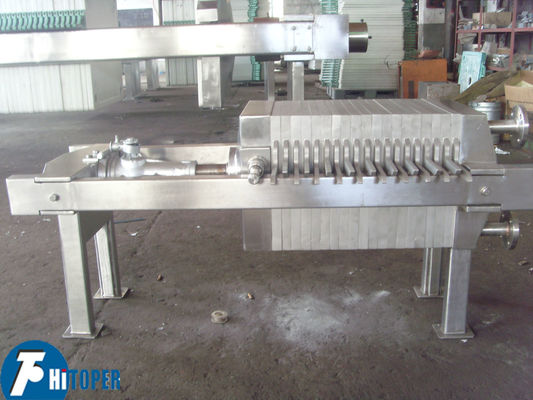 Manual Hydraulic Stainless Steel Filter Press with 13mm Thick Plates and 4.8 Liter Chamber Volume for Industrial Liquid Filtration