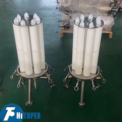 Stainless Steel Cartridge Filter Housing with Folded Filter Elements for Solid Liquid Separation in Various Industries