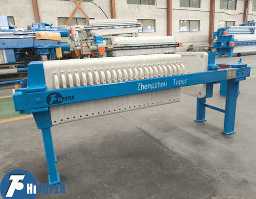 10m2 Hydraulic Pressing Industrial Filter Press,Blue Color Separation Filter Machine