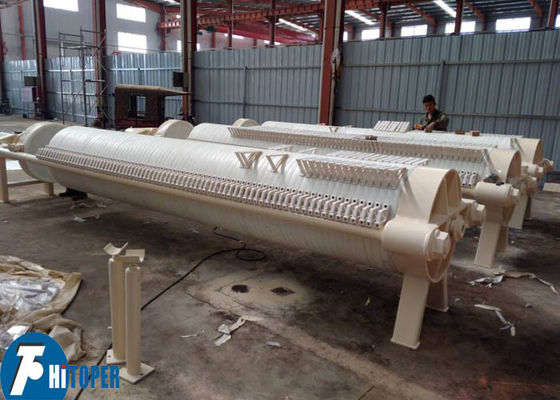 Industrial Round Plate Filter Press Featuring Carbon Steel Frame and Hydraulic Cylinder for Solid Liquid Separation Applications