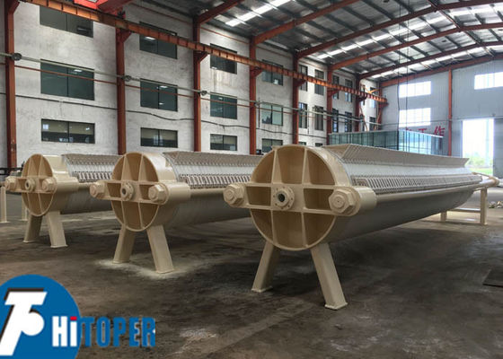 Durable Round Plate Filter Press with Reinforced Polypropylene Filter Plates Hydraulic Pressing System and High Strength Carbon Steel Frame