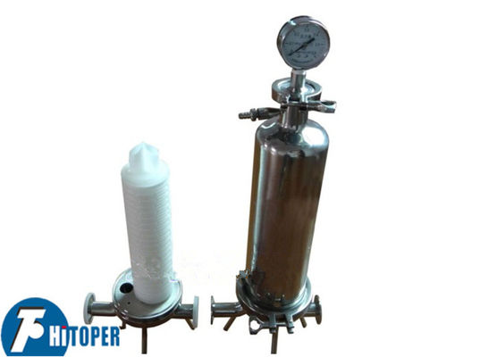 Stainless Steel Cartridge Filter Housing with 10 to 40 Inch Folded Filter Elements for Liquid Filtration in Multiple Industries