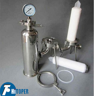 Stainless Steel Cartridge Filter Housing with 10 to 40 Inch Folded Filter Elements for Liquid Filtration in Multiple Industries