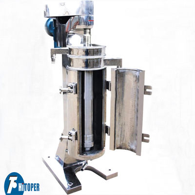 Continuous Operation Tubular Centrifuge for Clarifying Liquids Containing Fine Solids and Achieving High Separation Efficiency and Capacity