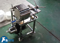 Small Stainless Steel Sludge Filter Press Bottom Wheels Moving 2t/H Water Flow