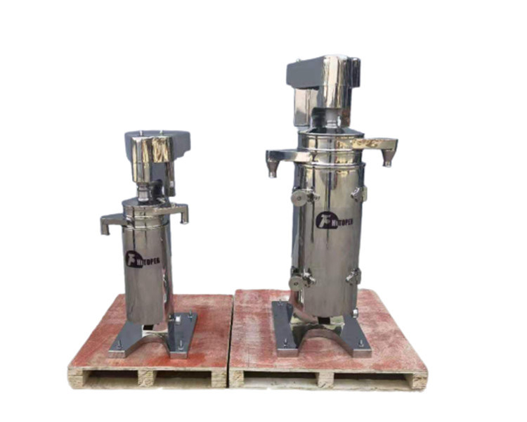 Industrial Tubular Centrifuge for Fine Separation of Difficult Liquid Liquid Suspensions Including Fuel Oil Yeast and Protein