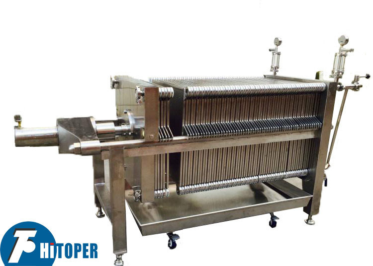Plate and Frame Filter Press Featuring Stainless Steel Plates and Frames for Clarification of Beverage and Food Liquids