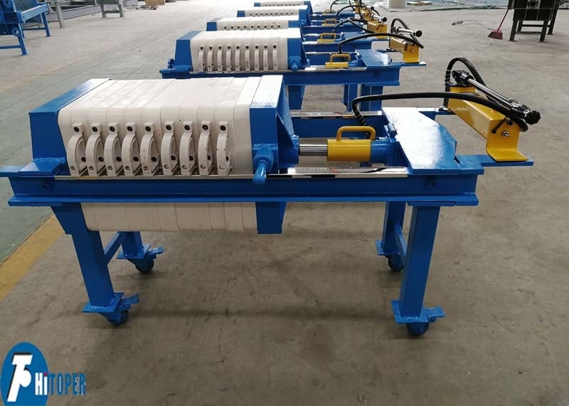 Small Mobile Chamber Filter Press , Hand Hydraulic Compress Filter Press