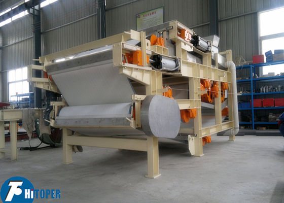 Industrial Belt Filter Press Designed for Large Scale Sludge Dewatering Featuring Squeezing Roller System and Tensioning Device